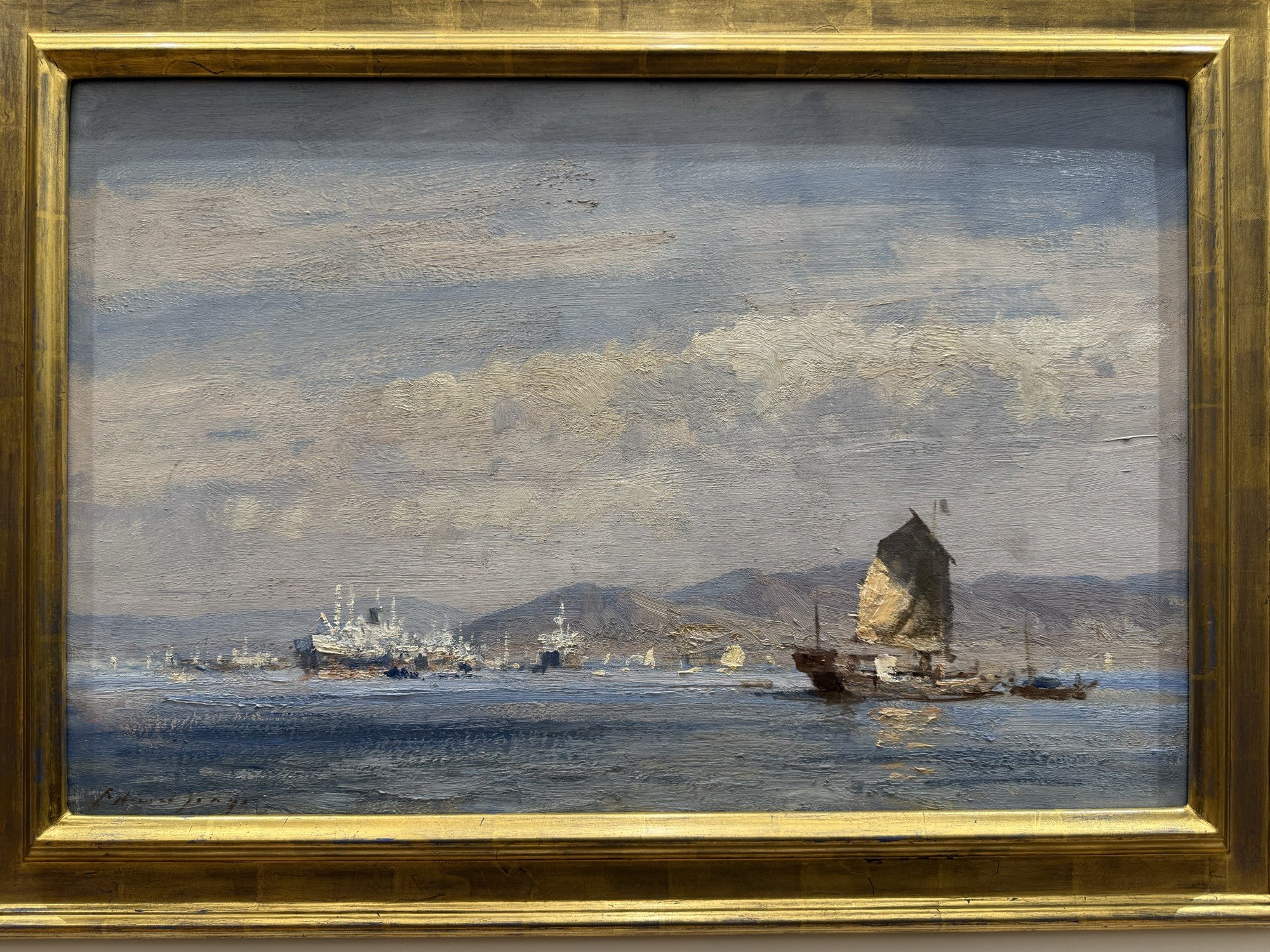 Edward Seago，《Harbour Scene, Hong Kong》，1962。